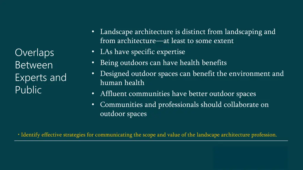 landscape architecture is distinct from
