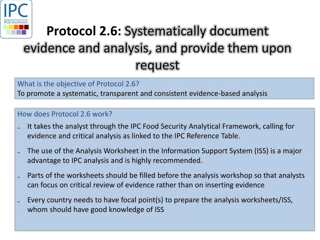 protocol 2 6 systematically document evidence