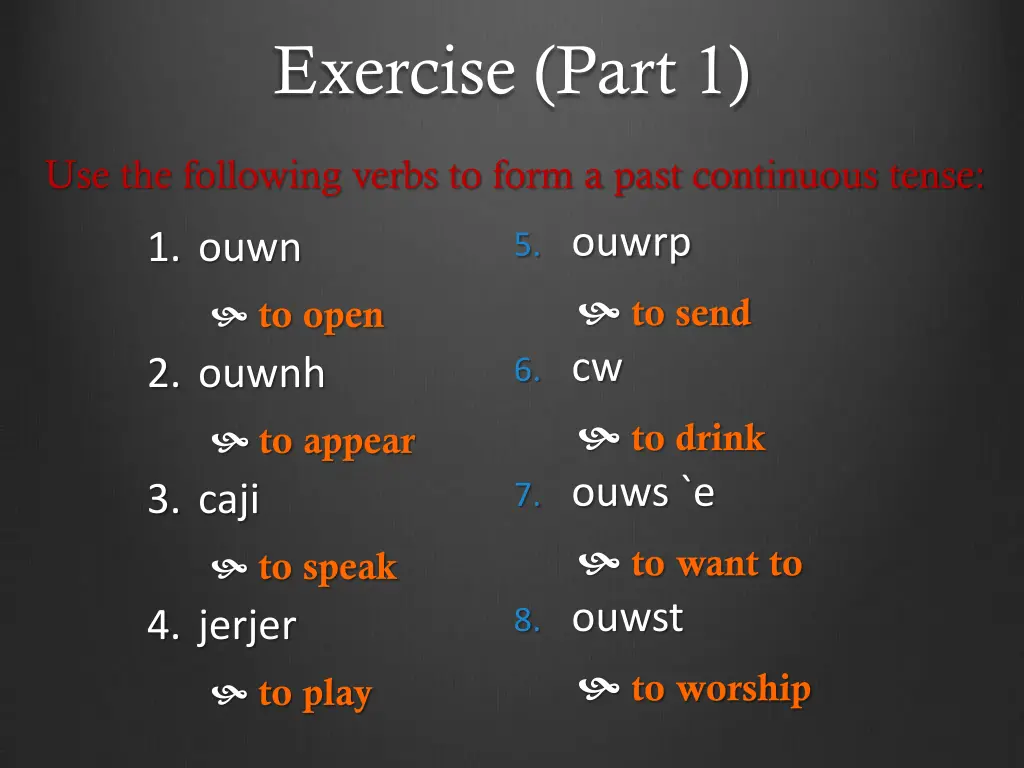 exercise part 1