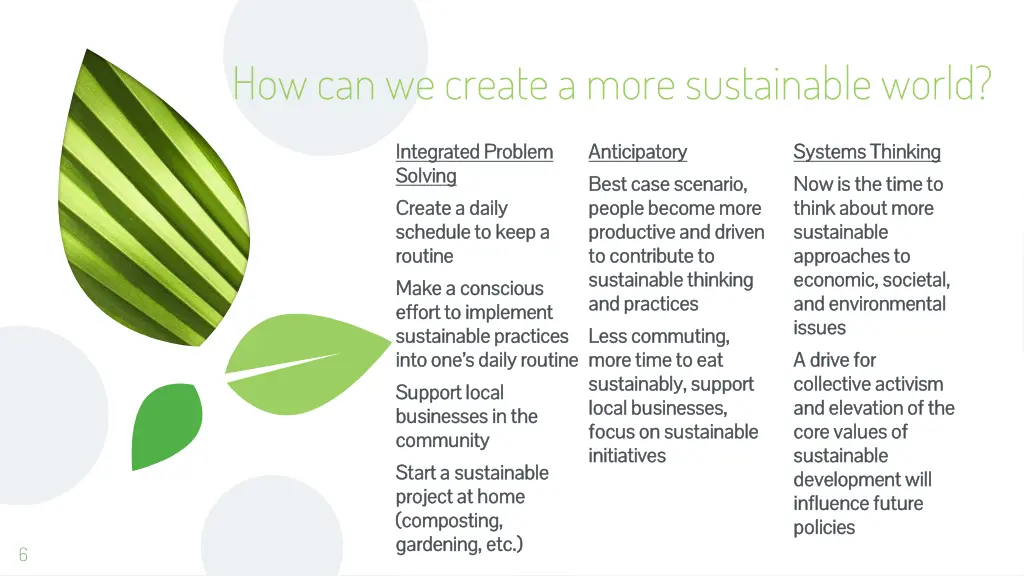 how can we create a more sustainable world