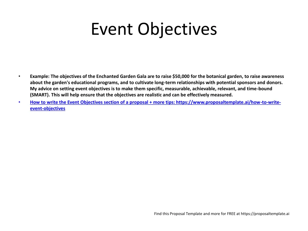 event objectives
