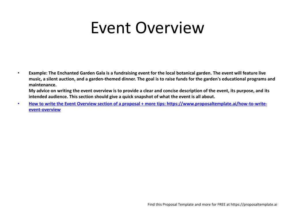 event overview