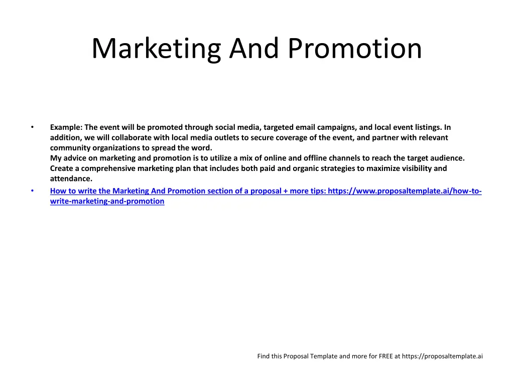 marketing and promotion