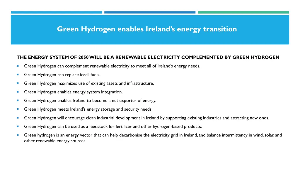 green hydrogen enables ireland s energy transition