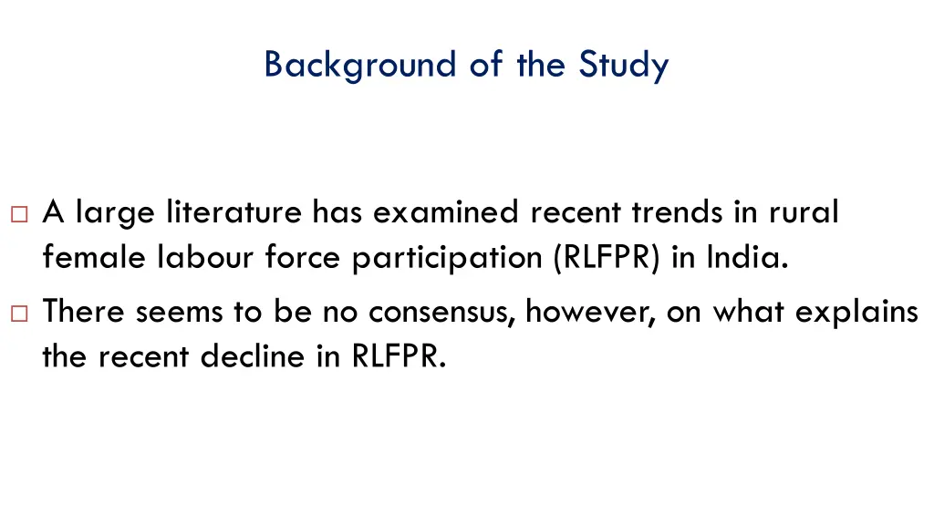 background of the study