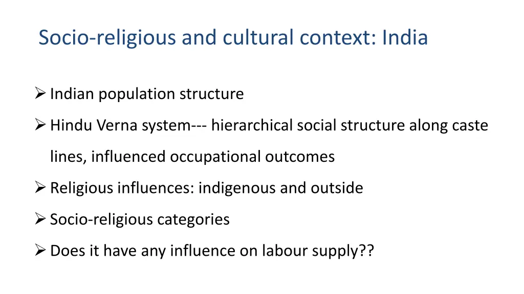 socio religious and cultural context india