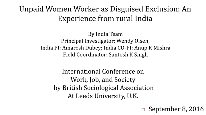 unpaid women worker as disguised exclusion