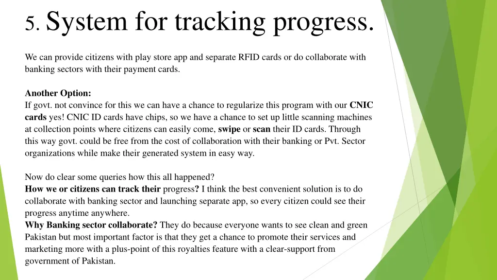 5 system for tracking progress
