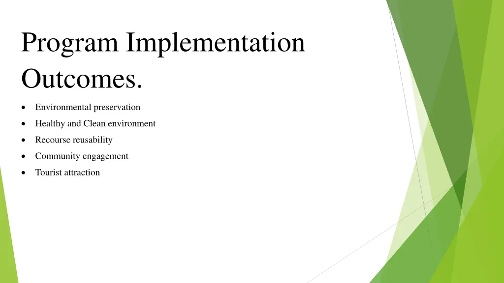 program implementation outcomes