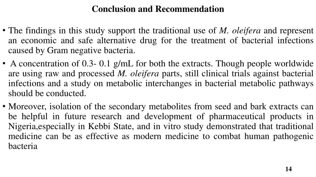 conclusion and recommendation
