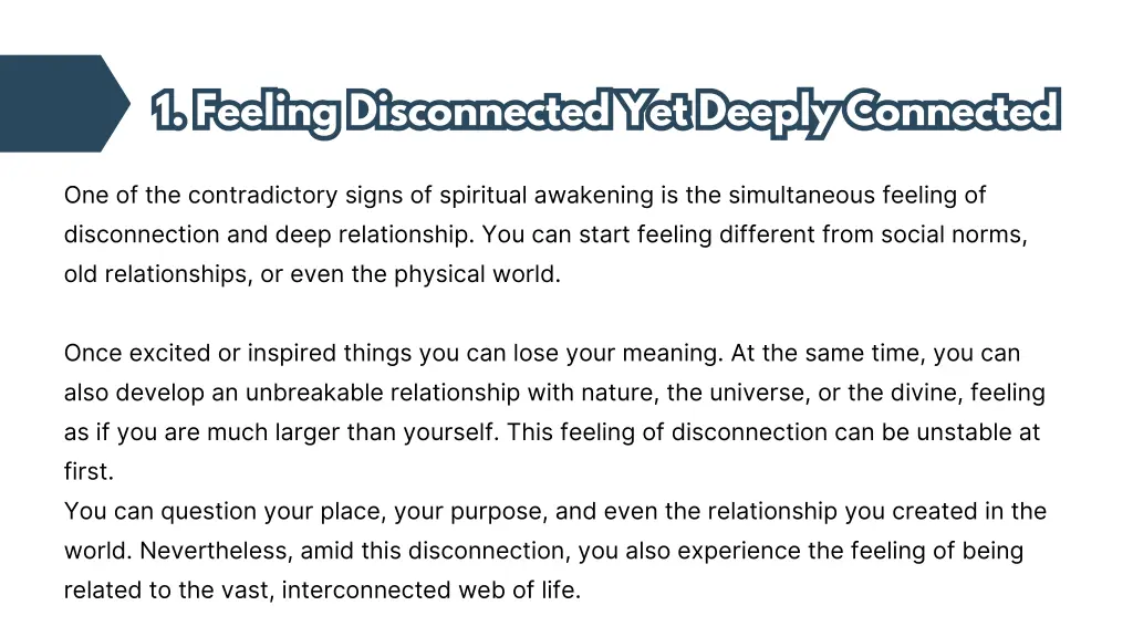 1 feeling disconnected yet deeply connected