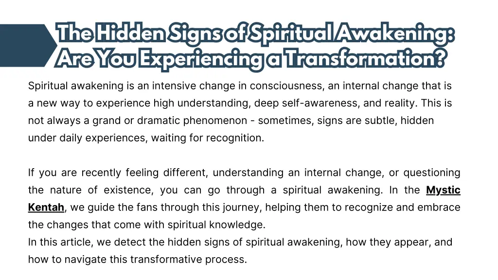 the hidden signs of spiritual awakening