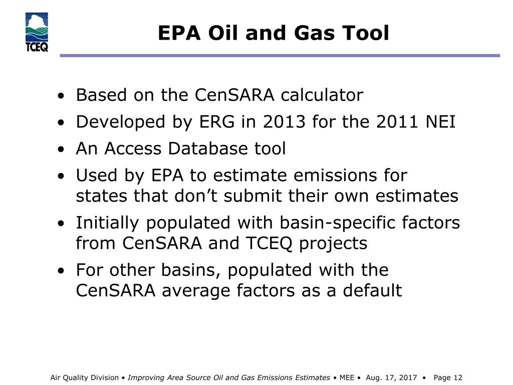 epa oil and gas tool