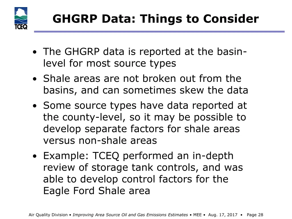 ghgrp data things to consider