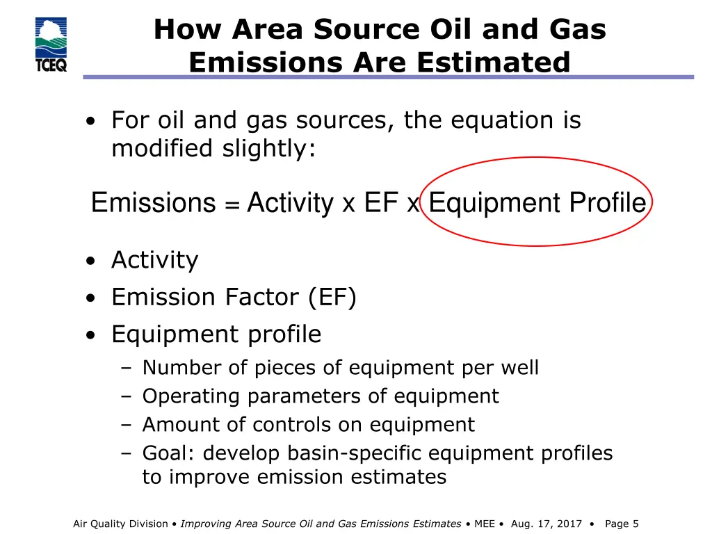 how area source oil and gas emissions