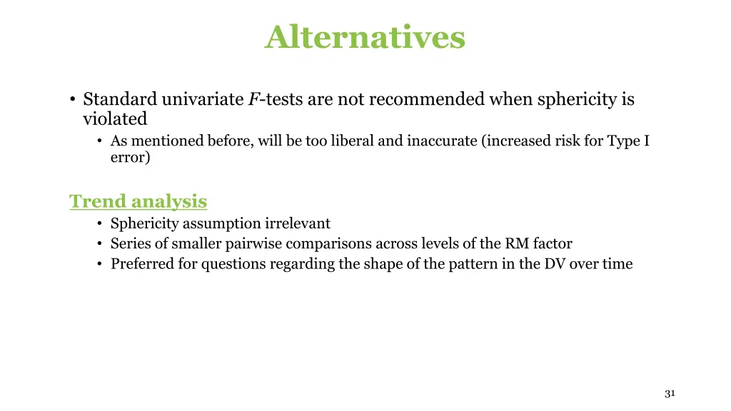 alternatives