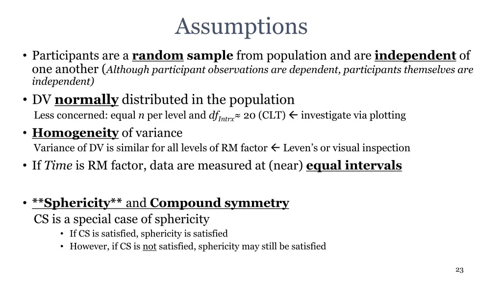 assumptions
