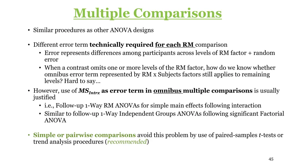 multiple comparisons
