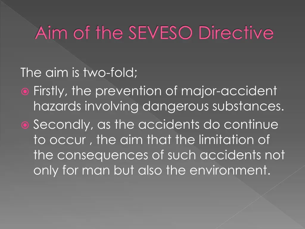 aim of the seveso directive