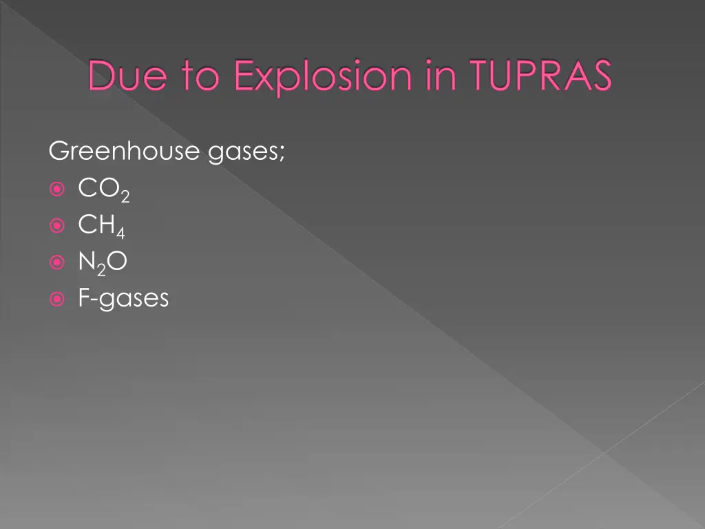 due to explosion in tupras