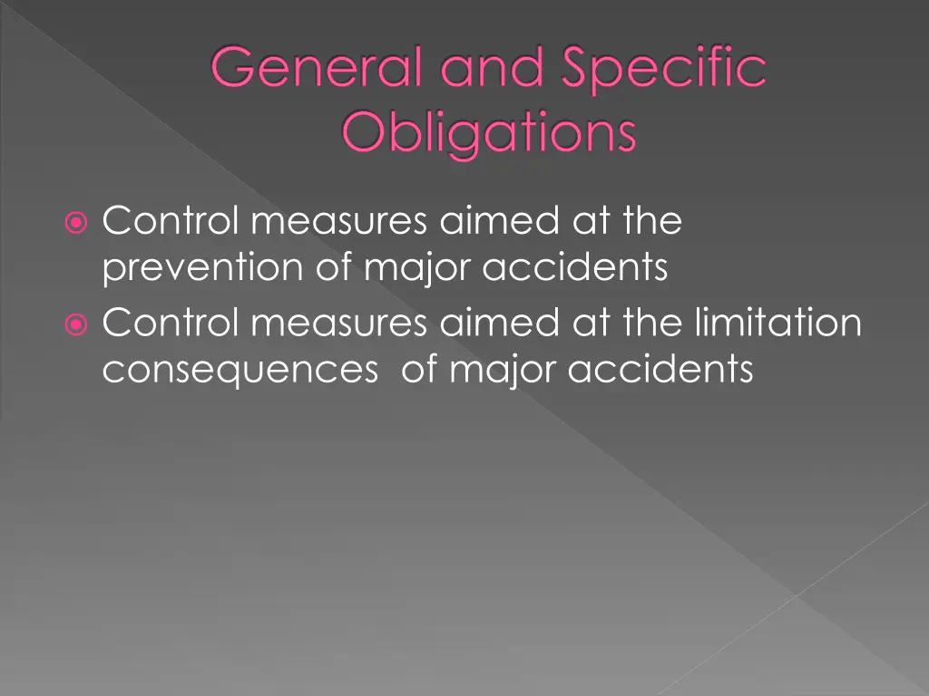 general and specific obligations
