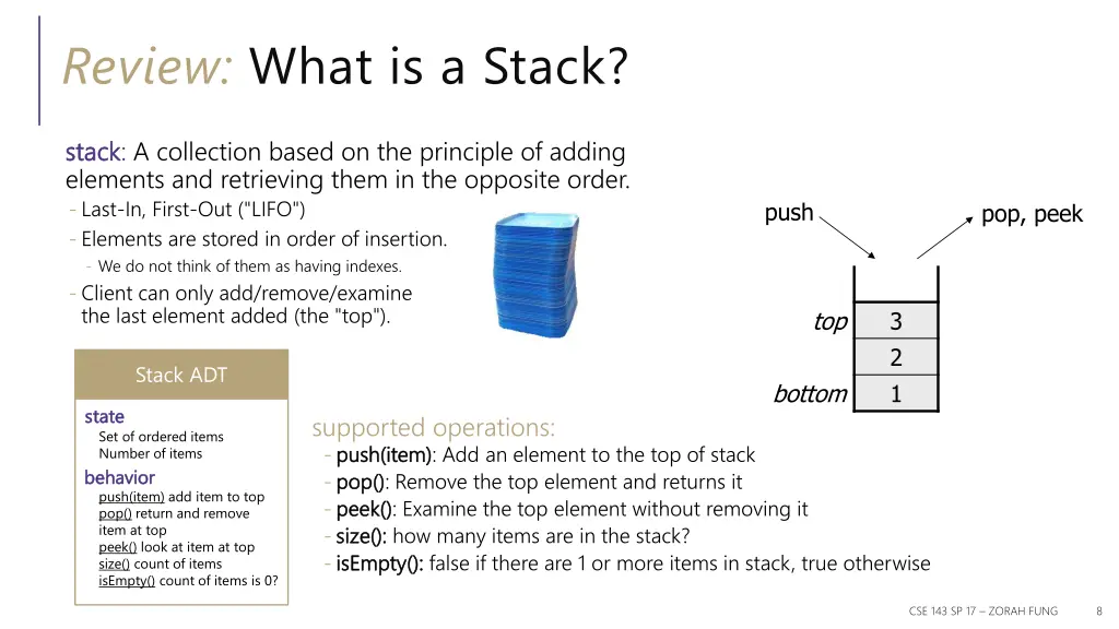 review what is a stack