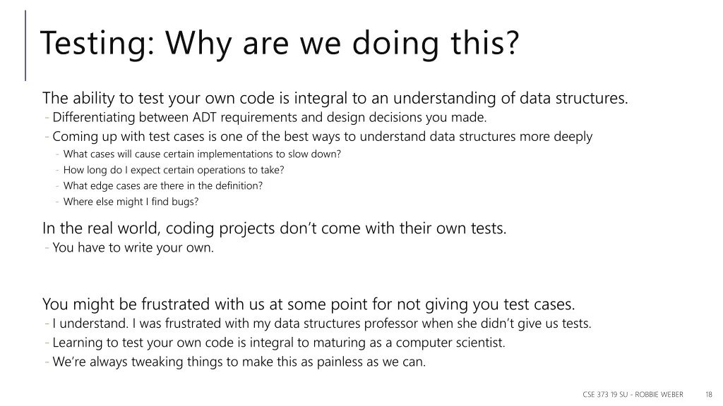 testing why are we doing this