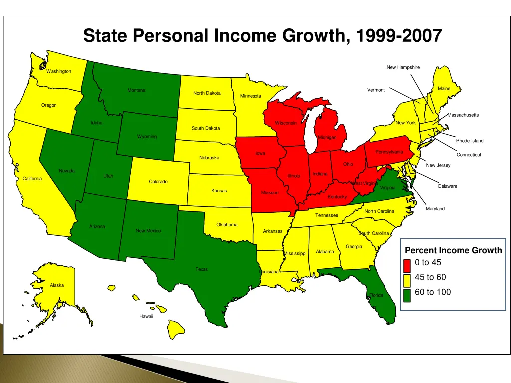 state personal income growth 1999 2007
