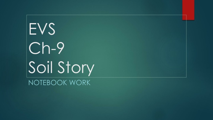 evs ch 9 soil story notebook work