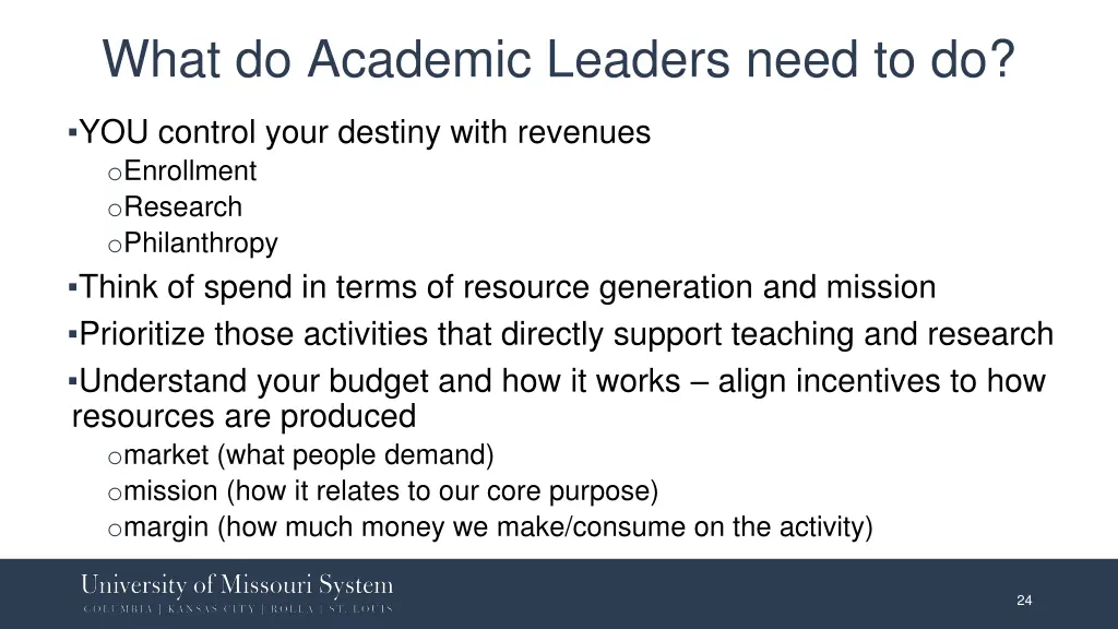what do academic leaders need to do