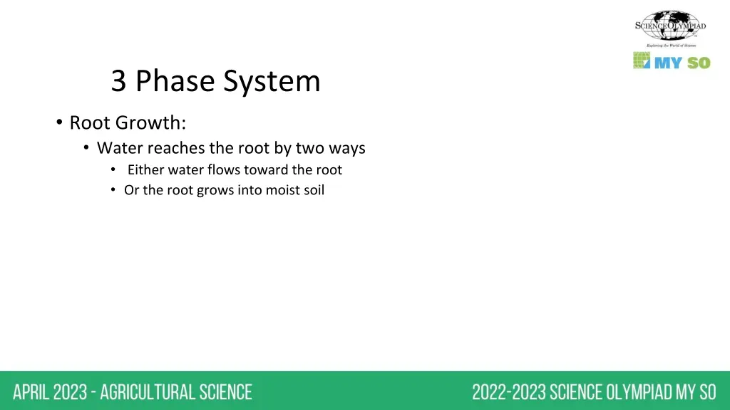 3 phase system root growth water reaches the root