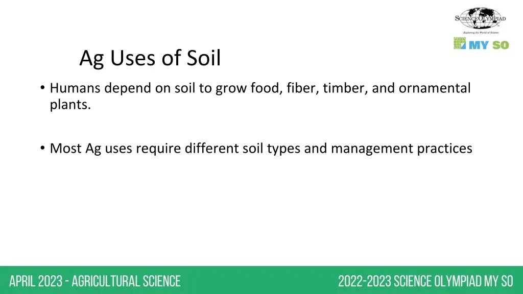 ag uses of soil humans depend on soil to grow