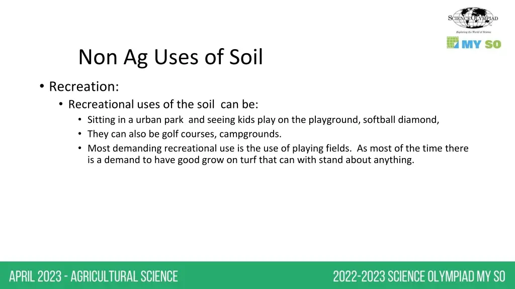 non ag uses of soil recreation recreational uses