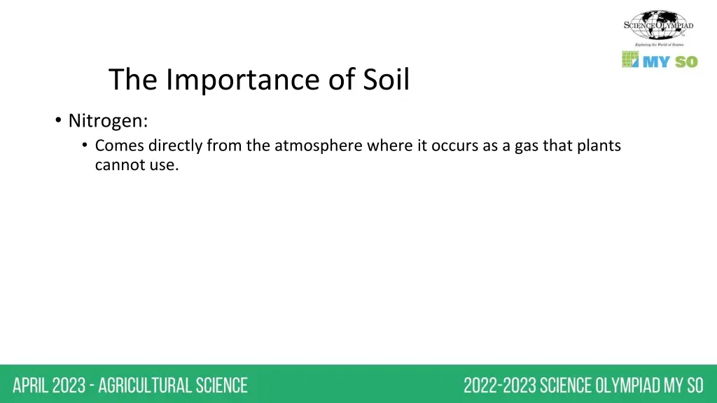 the importance of soil nitrogen comes directly