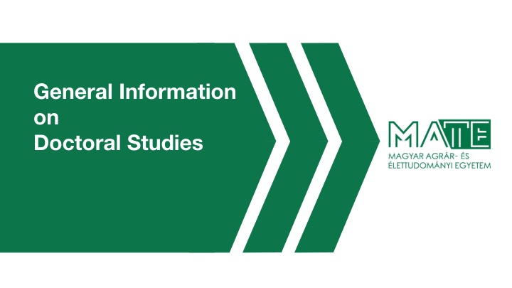 general information on doctoral studies