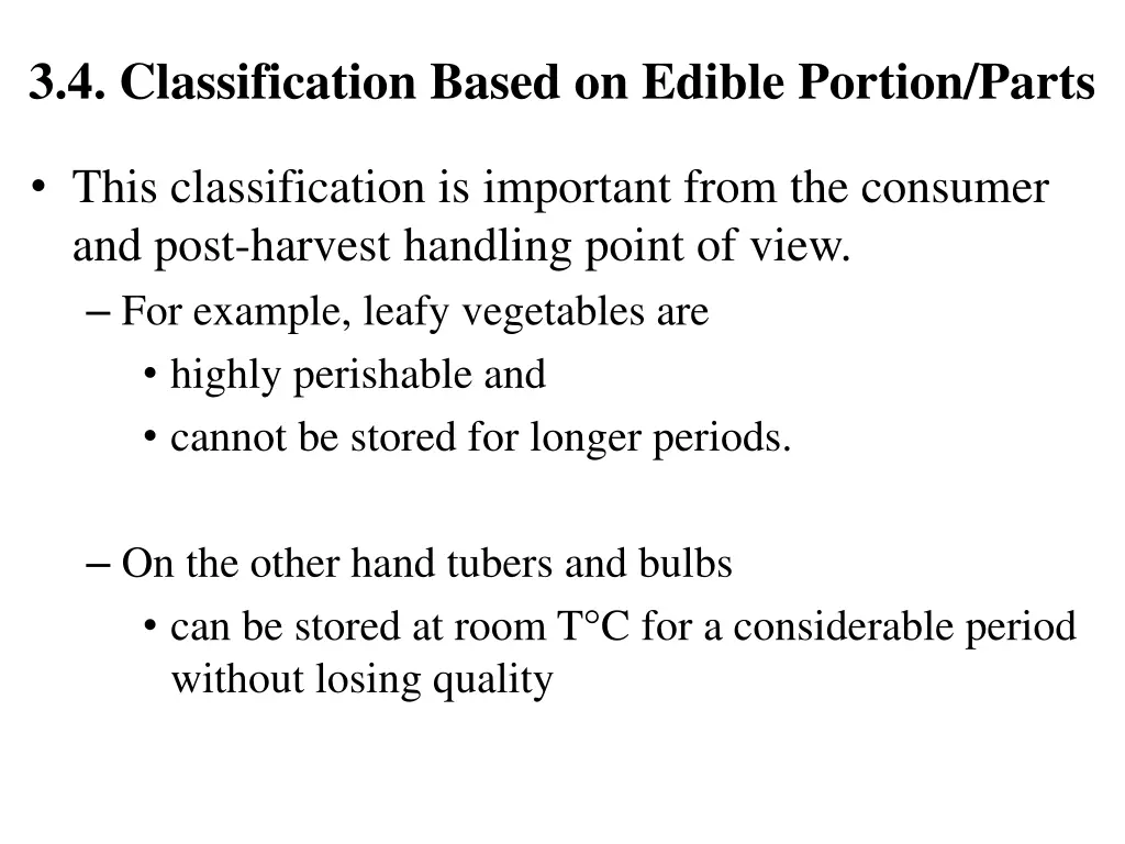 3 4 classification based on edible portion parts