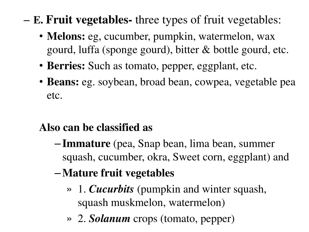 e fruit vegetables three types of fruit
