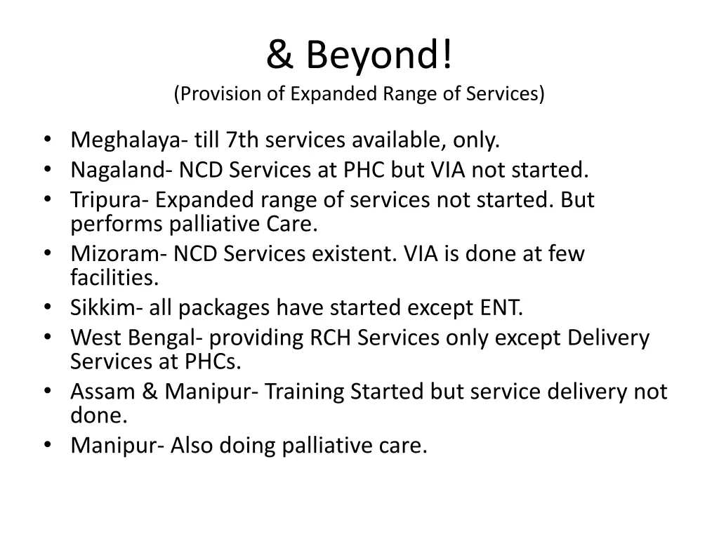 beyond provision of expanded range of services