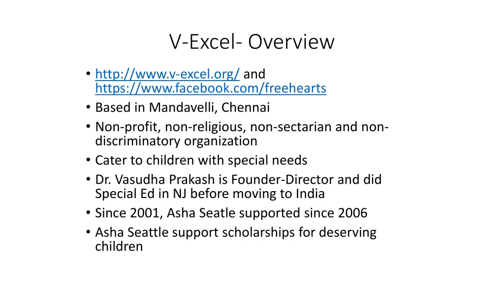 v excel overview