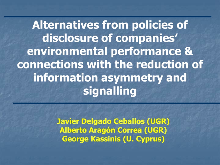 alternatives from policies of disclosure