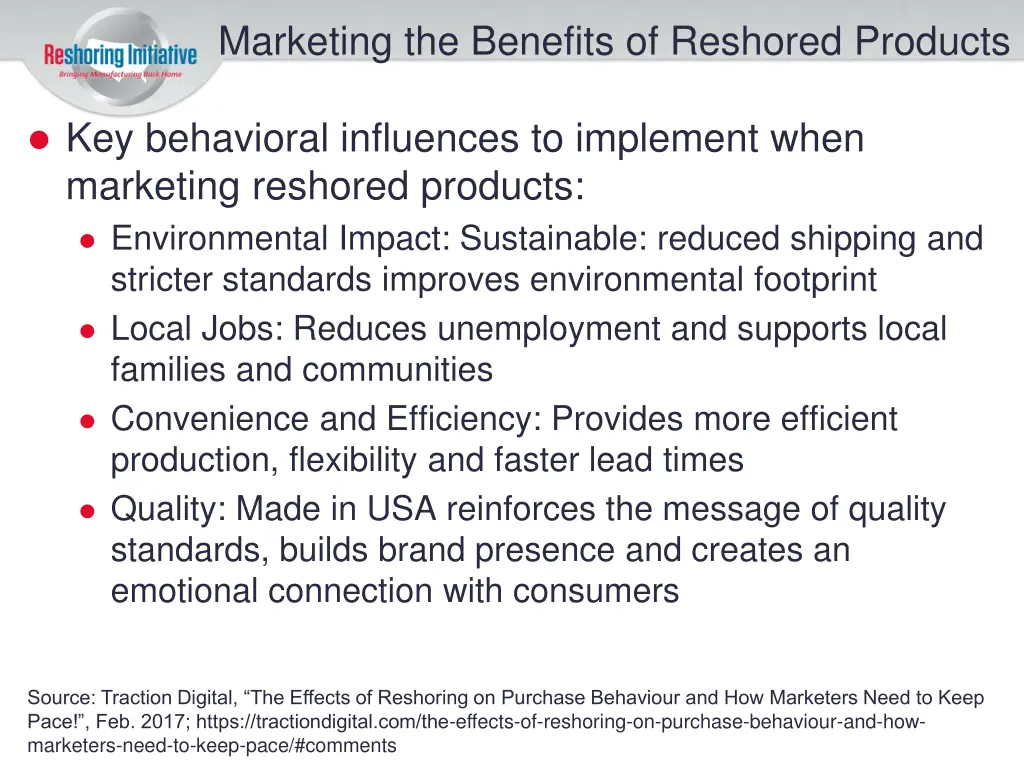 marketing the benefits of reshored products