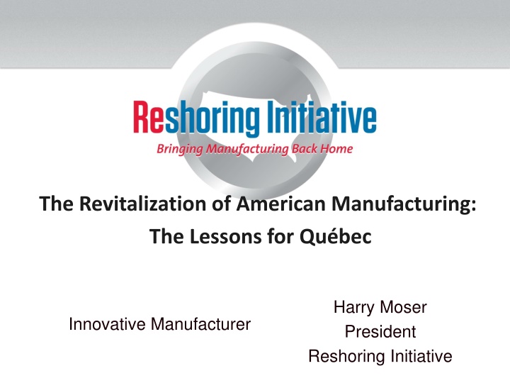 the revitalization of american manufacturing