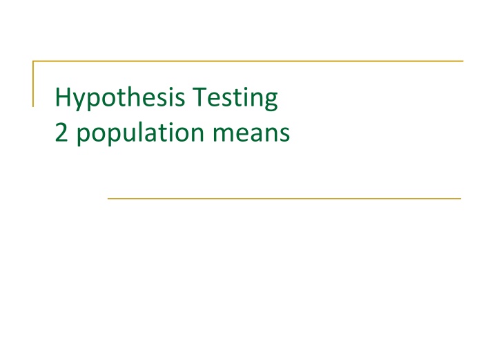hypothesis testing 2 population means