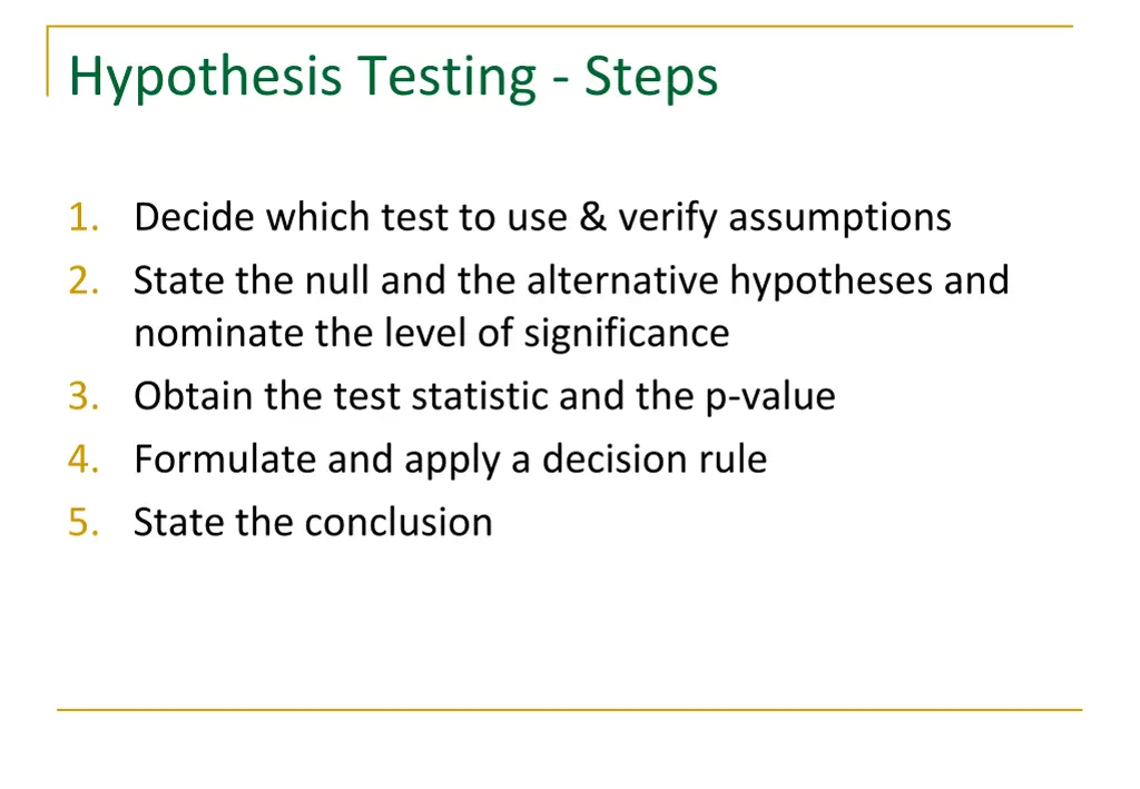 hypothesis testing steps