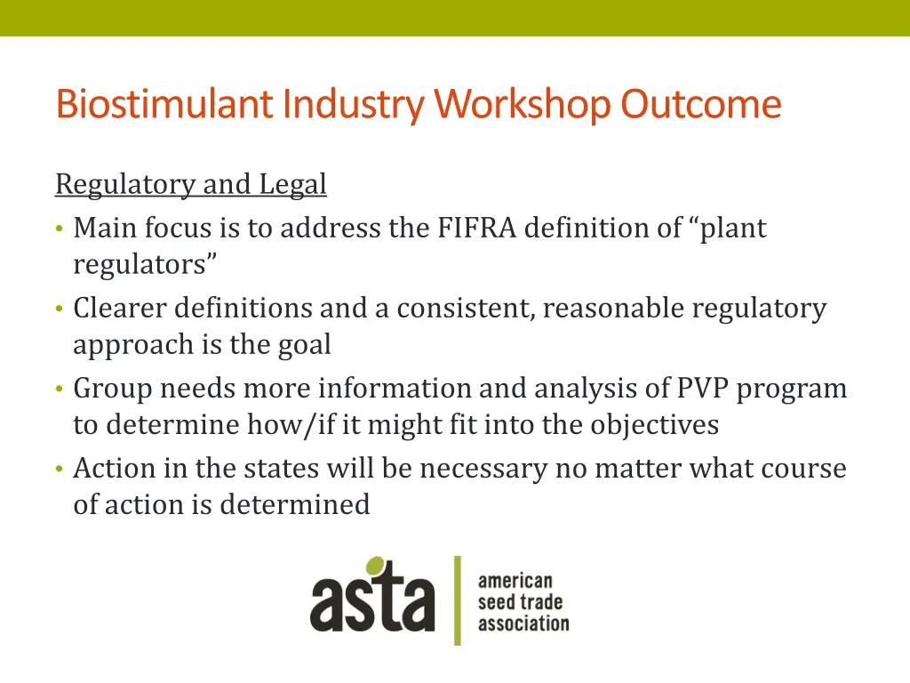 biostimulantindustry workshop outcome