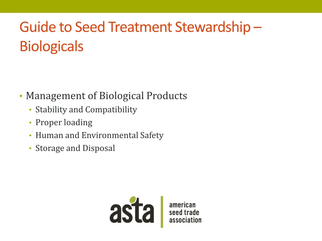 guide to seed treatment stewardship biologicals