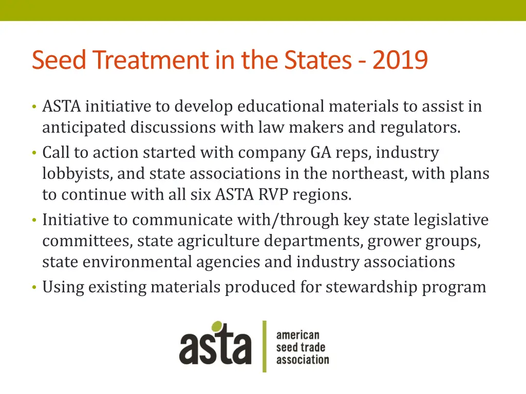 seed treatment in the states 2019