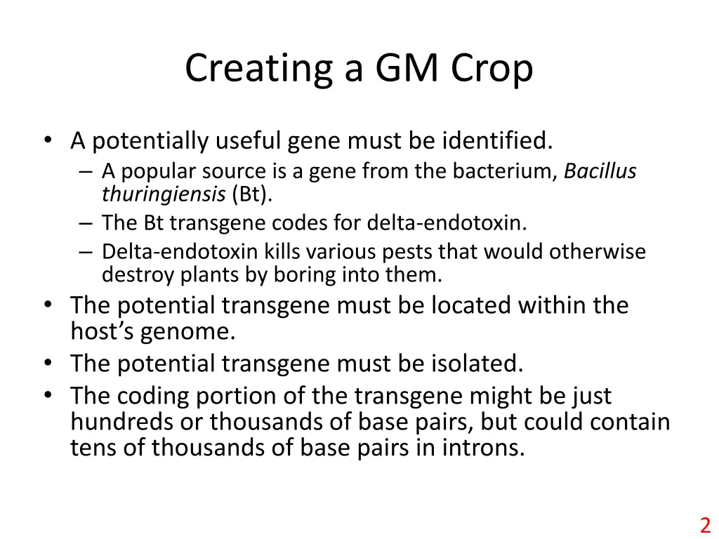 creating a gm crop