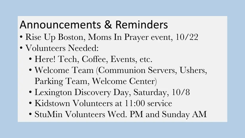 announcements reminders rise up boston moms