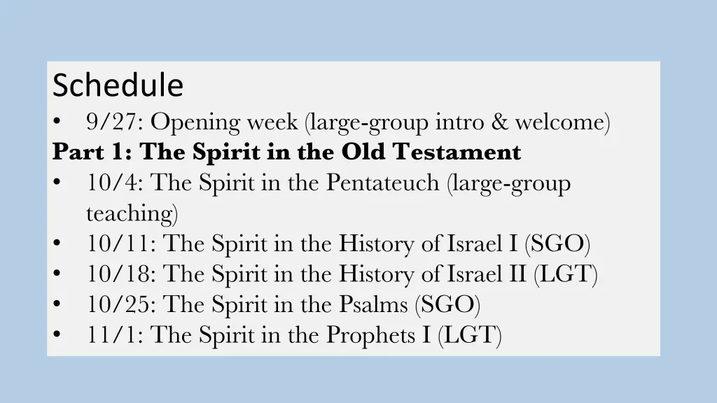 schedule 9 27 opening week large group intro